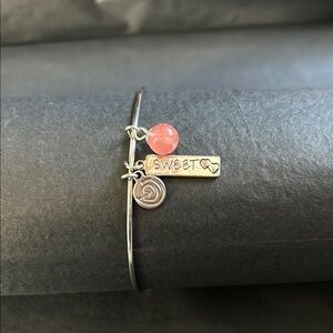 Silver Bangle Bracelet with Charms